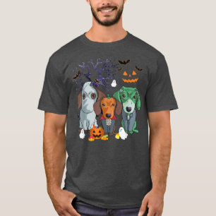 Halloween Dachshund Dog Witch Scary Halloween Cost T-shirt