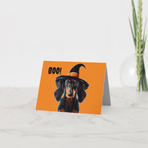 Halloween Dachshund Heks Kaart