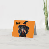 Halloween Dachshund Heks Kaart (Voorkant)