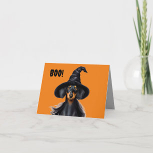 Halloween Dachshund Heks Kaart
