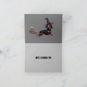 Halloween Dachshund Heks Kaart (Binnen)