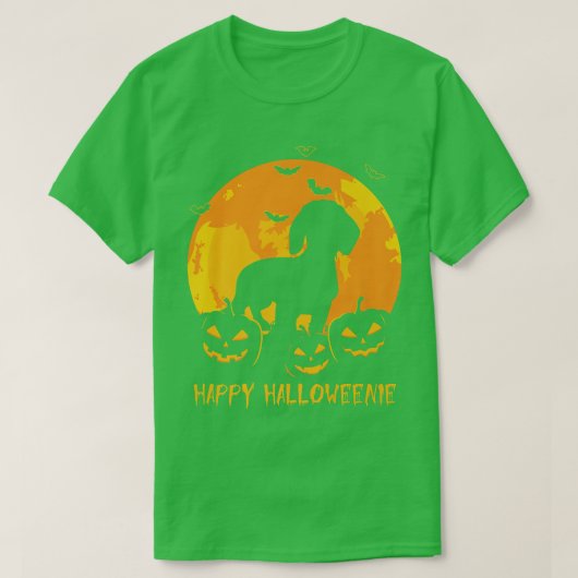 Halloween Dachshund Jack O Lantern Dog Pumpkin Fun T-shirt (Design voorkant)