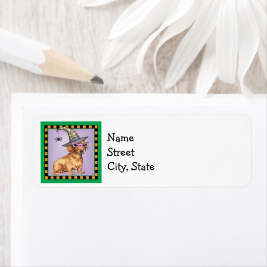 Halloween Dachshund Label (Insitu)