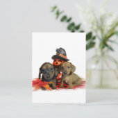 Halloween Dachshund-puppies Briefkaart (Staand voorkant)