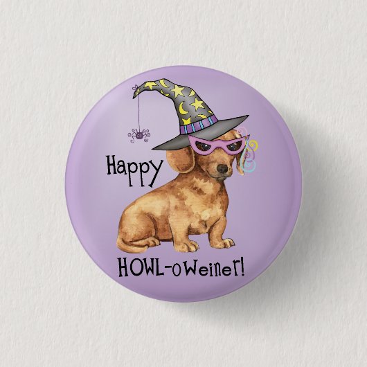 Halloween Dachshund Ronde Button 3,2 Cm (Voorkant)
