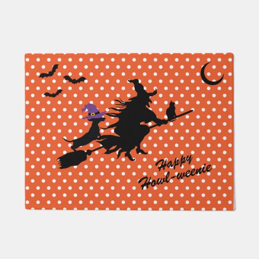 Halloween Dachshund Silhouette Doormat Deurmat (Voorkant)