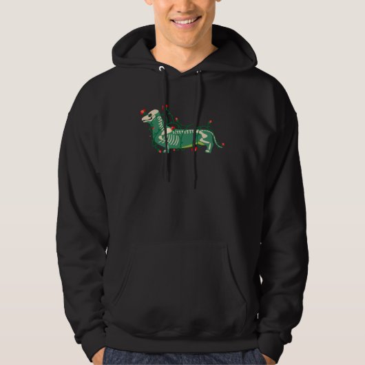 Halloween Dachshund Skeleton Hoodie (Voorkant)