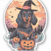 Halloween Dachshund Sticker (Voorkant)