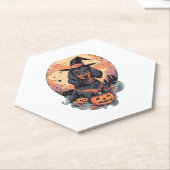 Halloween Dachshund Sticker Kartonnen Onderzetters (Schuin)