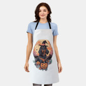 Halloween Dachshund Sticker Schort (Gedragen)