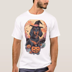 Halloween Dachshund Sticker T-shirt