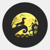 Halloween Dachshund Weenie Wiener Moonshine Sausag Ronde Sticker (Voorkant)