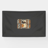 Halloween Dackel Griezelige Waarschuwing Spandoek (Horizontaal)