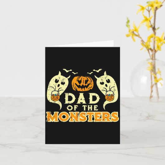 Halloween Dad Of Monsters Funny Family Costume Pap Kaart (Gele Bloem)
