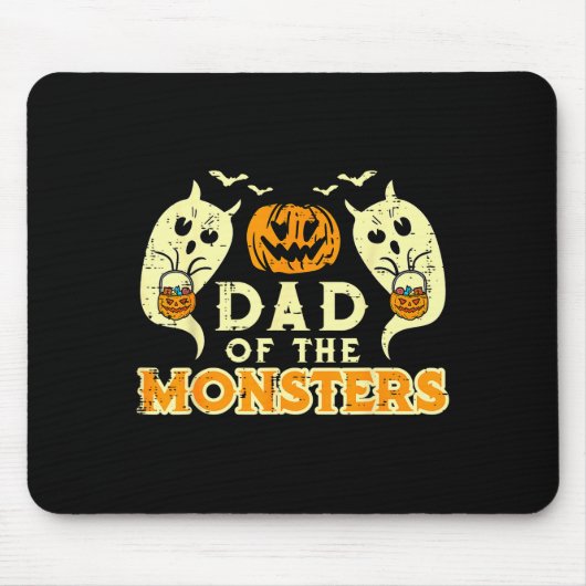 Halloween Dad Of Monsters Funny Family Costume Pap Muismat (Voorkant)