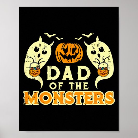 Halloween Dad Of Monsters Funny Family Costume Pap Poster (Voorkant)