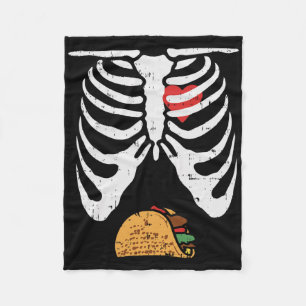 Halloween Dad Skeleton Taco Belly Funny Zwangersch Fleece Deken