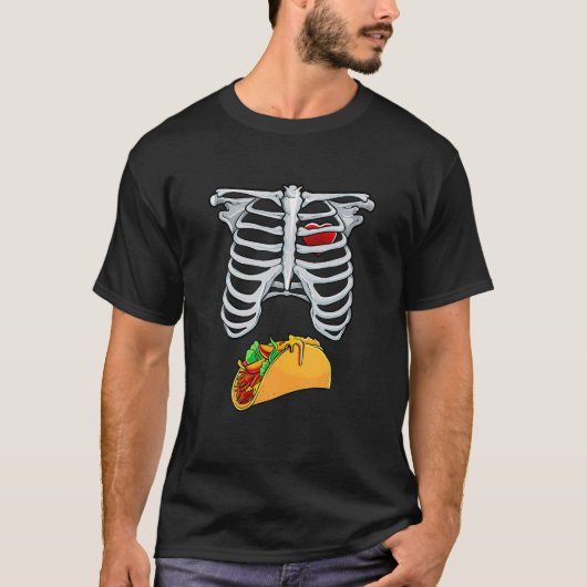 Halloween Dad Skeleton Taco Belly Funny Zwangersch T-shirt (Voorkant)