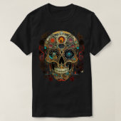 Halloween Dag van de Dode Boho Sugar Skull T-shirt (Design voorkant)