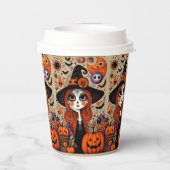 Halloween dag van de dode heks papieren bekers (Achterkant)