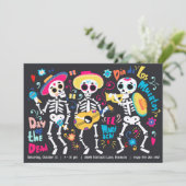 Halloween Dag van de Dode Partij Uitnodiging (Staand voorkant)