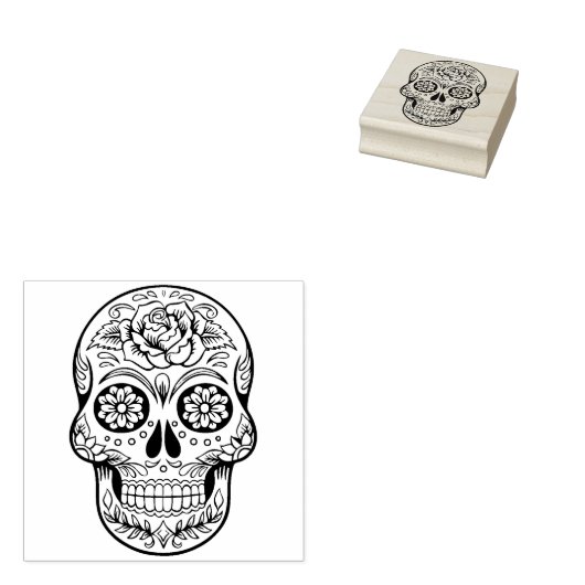  halloween dag van de dode schedel rubberstempel (Gestempeld)