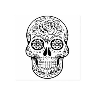  halloween dag van de dode schedel rubberstempel