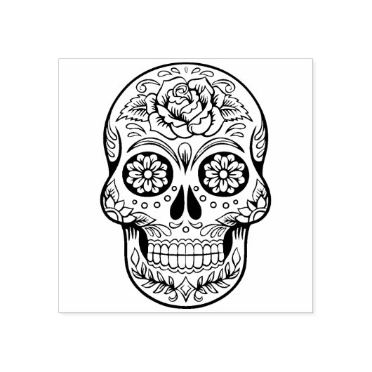 halloween dag van de dode schedel rubberstempel (Afrduk)