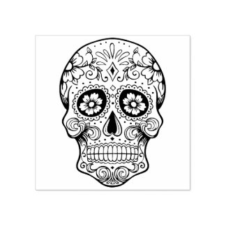  halloween dag van de dode schedel rubberstempel