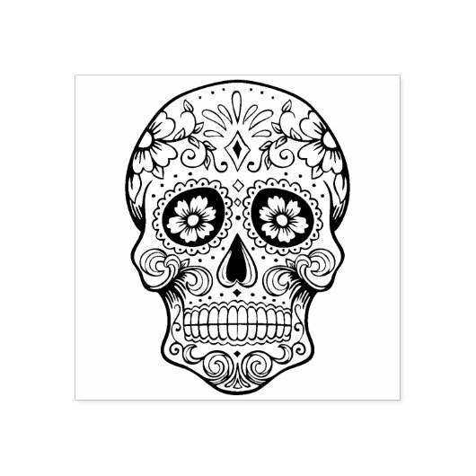  halloween dag van de dode schedel rubberstempel (Afrduk)