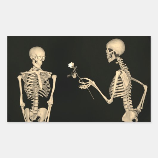 HALLOWEEN DAG VAN DE DODE SKELETON-Sticker Rechthoekige Sticker (Voorkant)