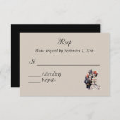 Halloween Dag van de Doden Bruiloft RSVP (Voorkant / Achterkant)