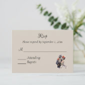 Halloween Dag van de Doden Huwelijk RSVP (Staand voorkant)