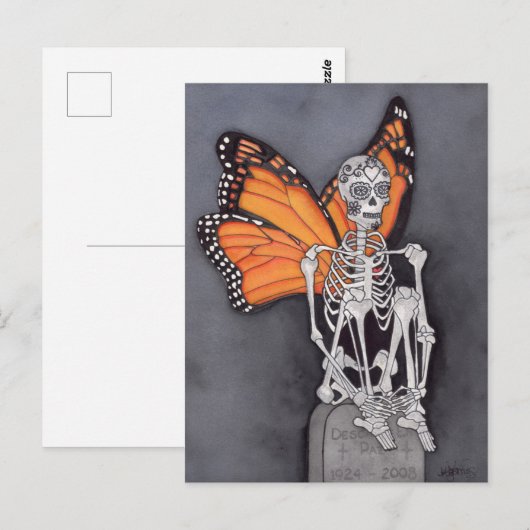 Halloween Dag van het dode skelet Briefkaart (Voorkant / Achterkant)