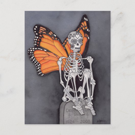 Halloween Dag van het dode skelet Briefkaart (Voorkant)