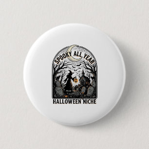 Halloween Dagelijkse T-shirt Griezelig Jaar Rond D Ronde Button 5,7 Cm