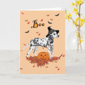 Halloween Dalmatian Kaart (Gele Bloem)