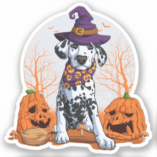 Halloween Dalmatian Square Sticker (Voorkant)