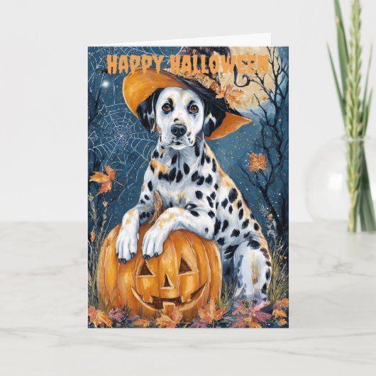Halloween Dalmatiër hond Feestdagen Kaart (Voorkant)