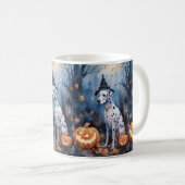 Halloween Dalmatiër Met Pompoenen Eng Koffiemok (Voorkant rechts)