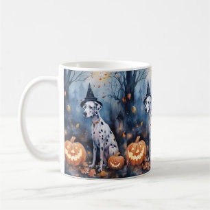 Halloween Dalmatiër Met Pompoenen Eng Koffiemok