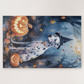 Halloween Dalmatiër Met Pompoenen Eng Legpuzzel (Horizontaal)