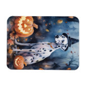 Halloween Dalmatiër Met Pompoenen Eng Magneet (Horizontaal)