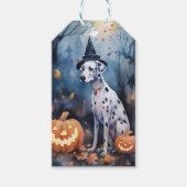 Halloween Dalmation met pompoenen eng Cadeaulabel (Voorkant)