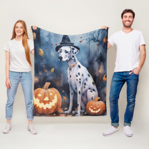 Halloween Dalmation met pompoenen eng Fleece Deken