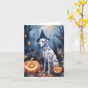 Halloween Dalmation met pompoenen eng Kaart