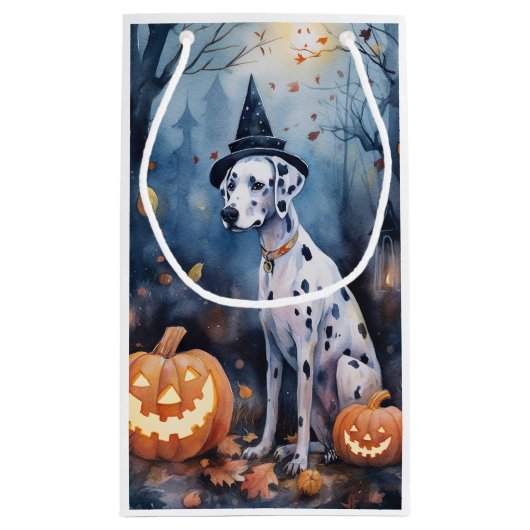 Halloween Dalmation met pompoenen eng Klein Cadeauzakje (Achterkant)