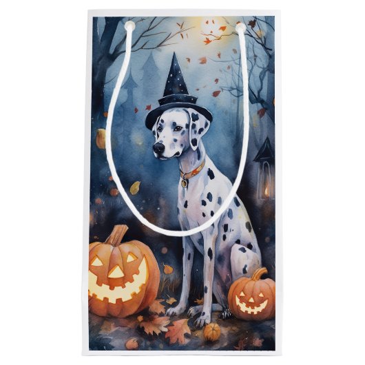 Halloween Dalmation met pompoenen eng Klein Cadeauzakje (Voorkant)