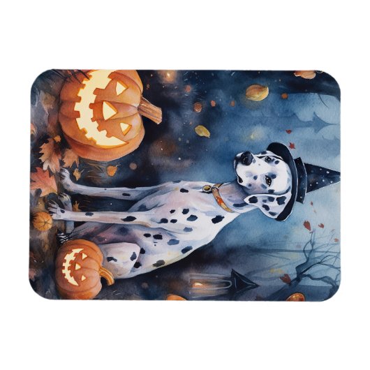 Halloween Dalmation met pompoenen eng Magneet (Horizontaal)