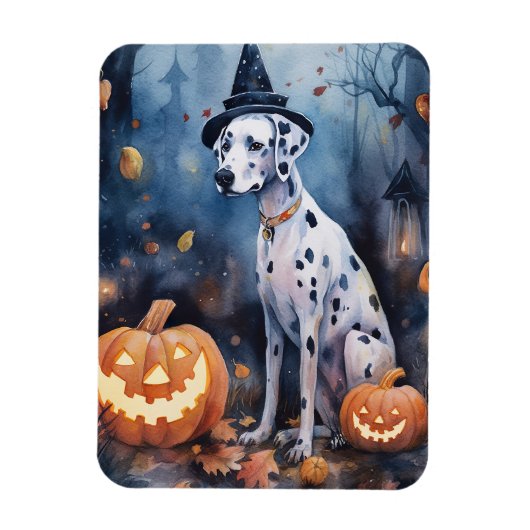 Halloween Dalmation met pompoenen eng Magneet (Verticaal)